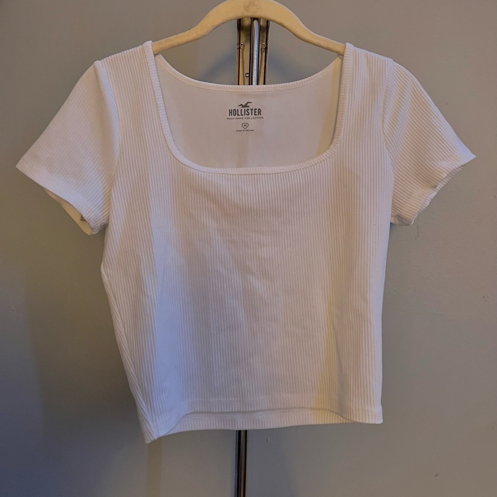White Ribbed Top